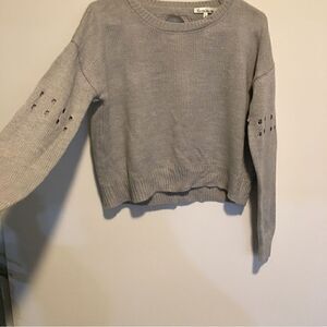 Open Back Cropped Oversized sweater with holes on upper sleeves!